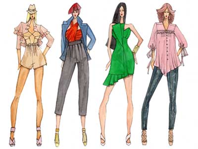1980s10.jpg Illustrated women with 80s clothes and 80s perfume from Surrender to Chance